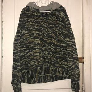 Lrg button up camo tiger hoodie jacket